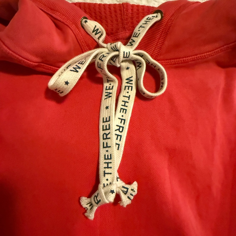 We The Free Vibrant Red Knit Hoodie